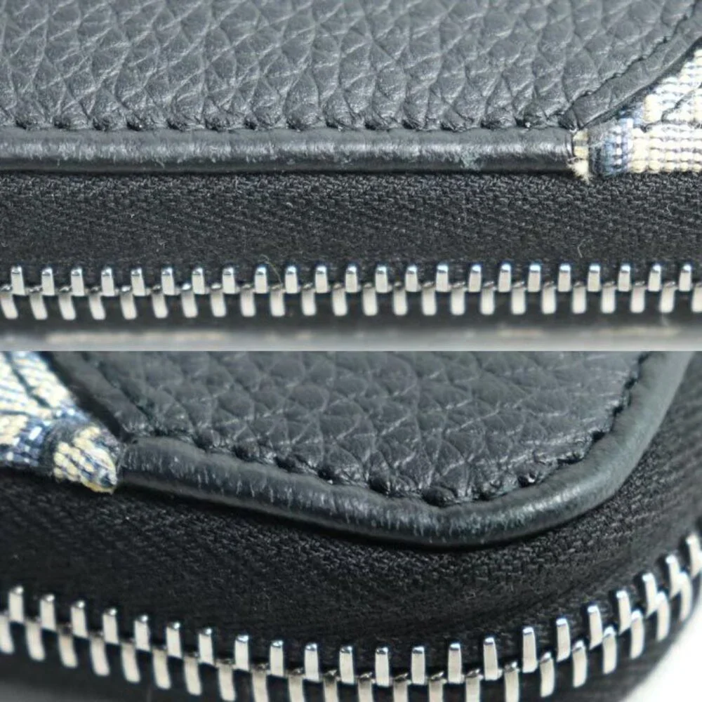 Dior Oblique Jacquard Long Zip Wallet Long Wallet Navy 2 Yks h05 E